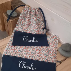 Serviette de table enfant, Serviette de cantine personnalisable en imprimé coton et nid d'abeille ou éponge de bambou
