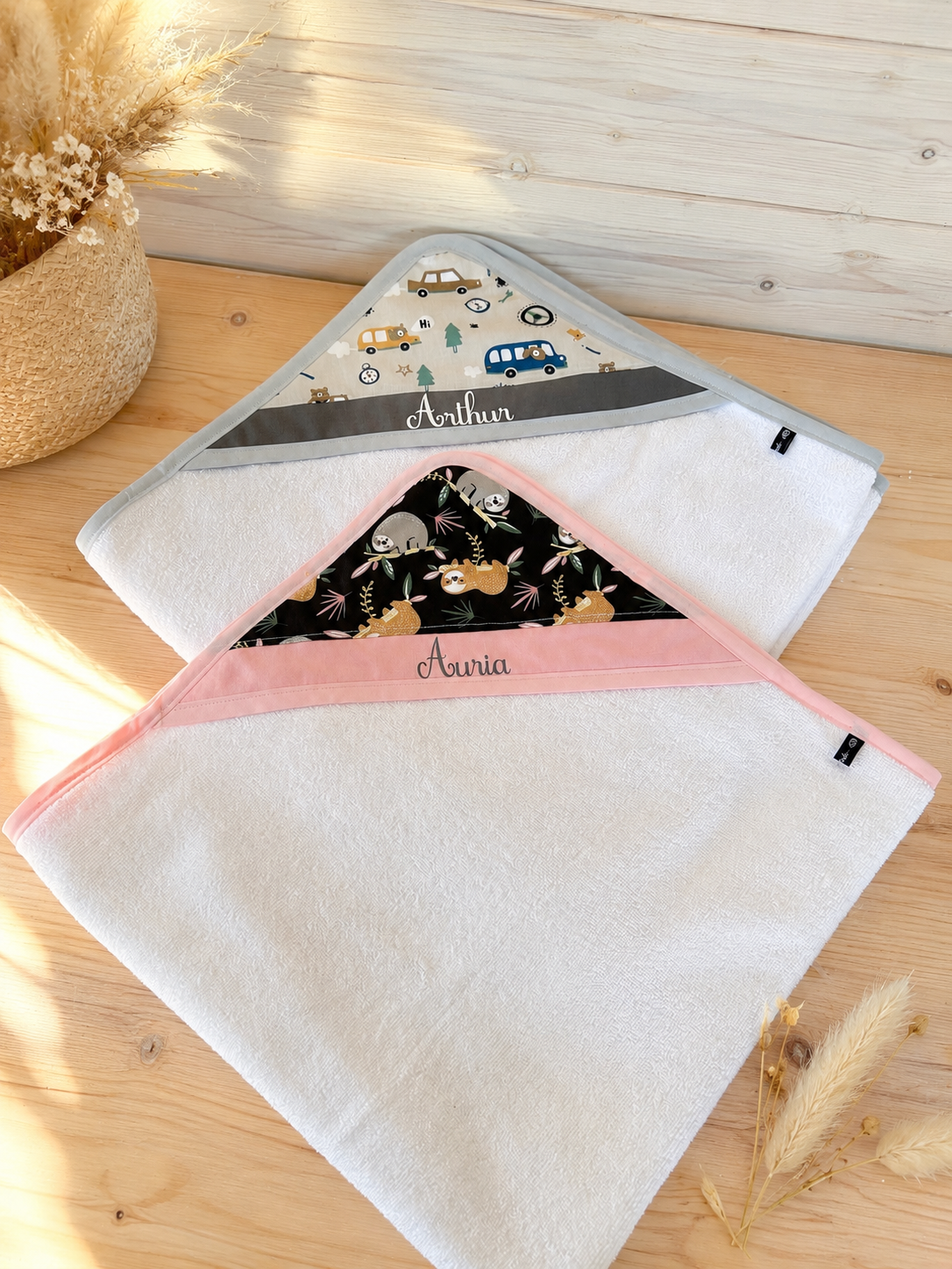 Cadeau de naissance personnalisé – cape de bain bébé avec prénom