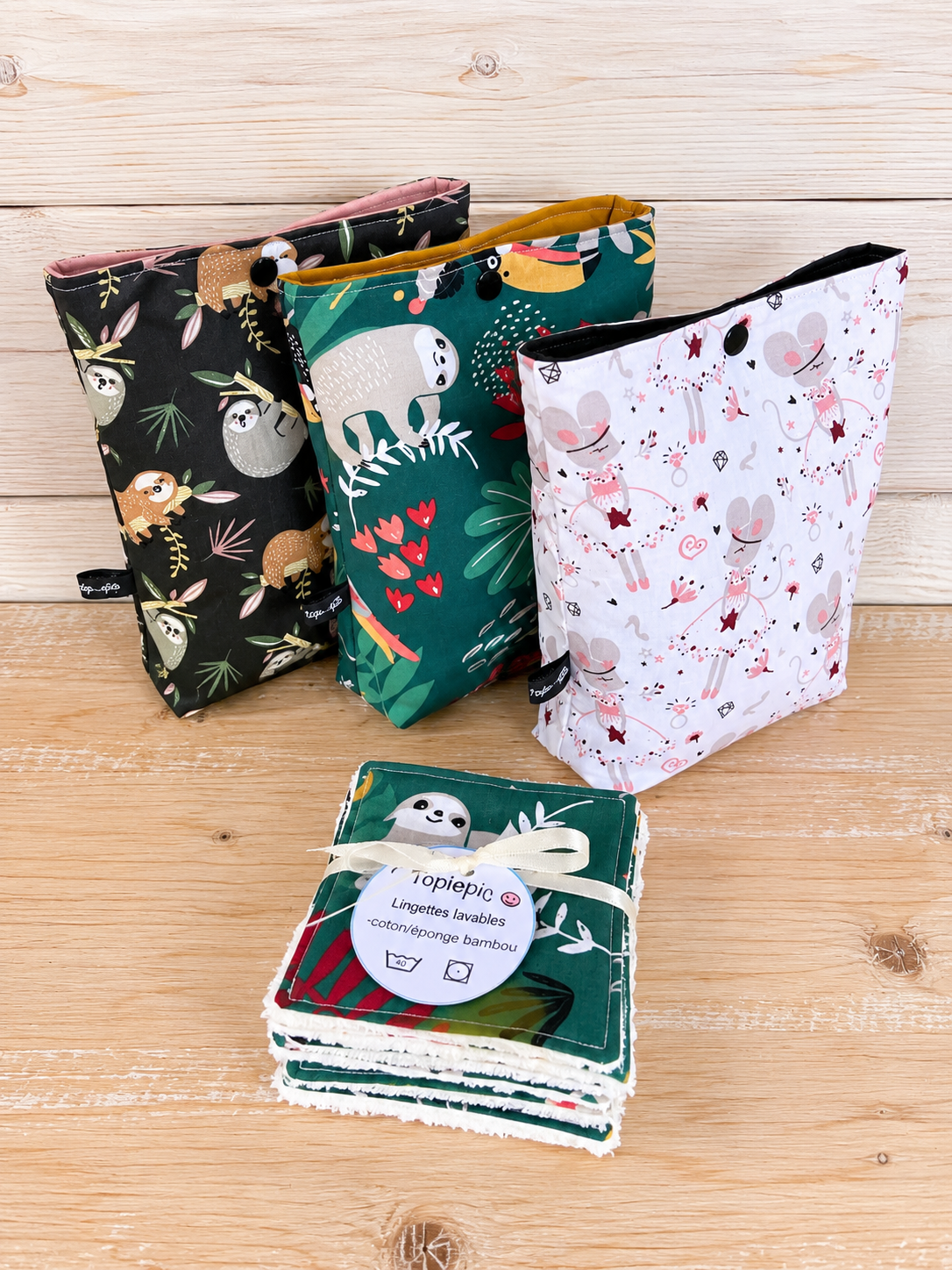 Lingettes lavables pour enfant et trousse de rangement – alternatives écologiques aux cotons jetables – Image 7