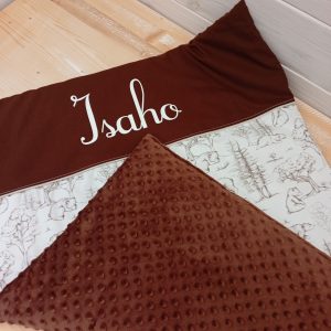 Couverture bébé personnalisée en minky et coton imprimé