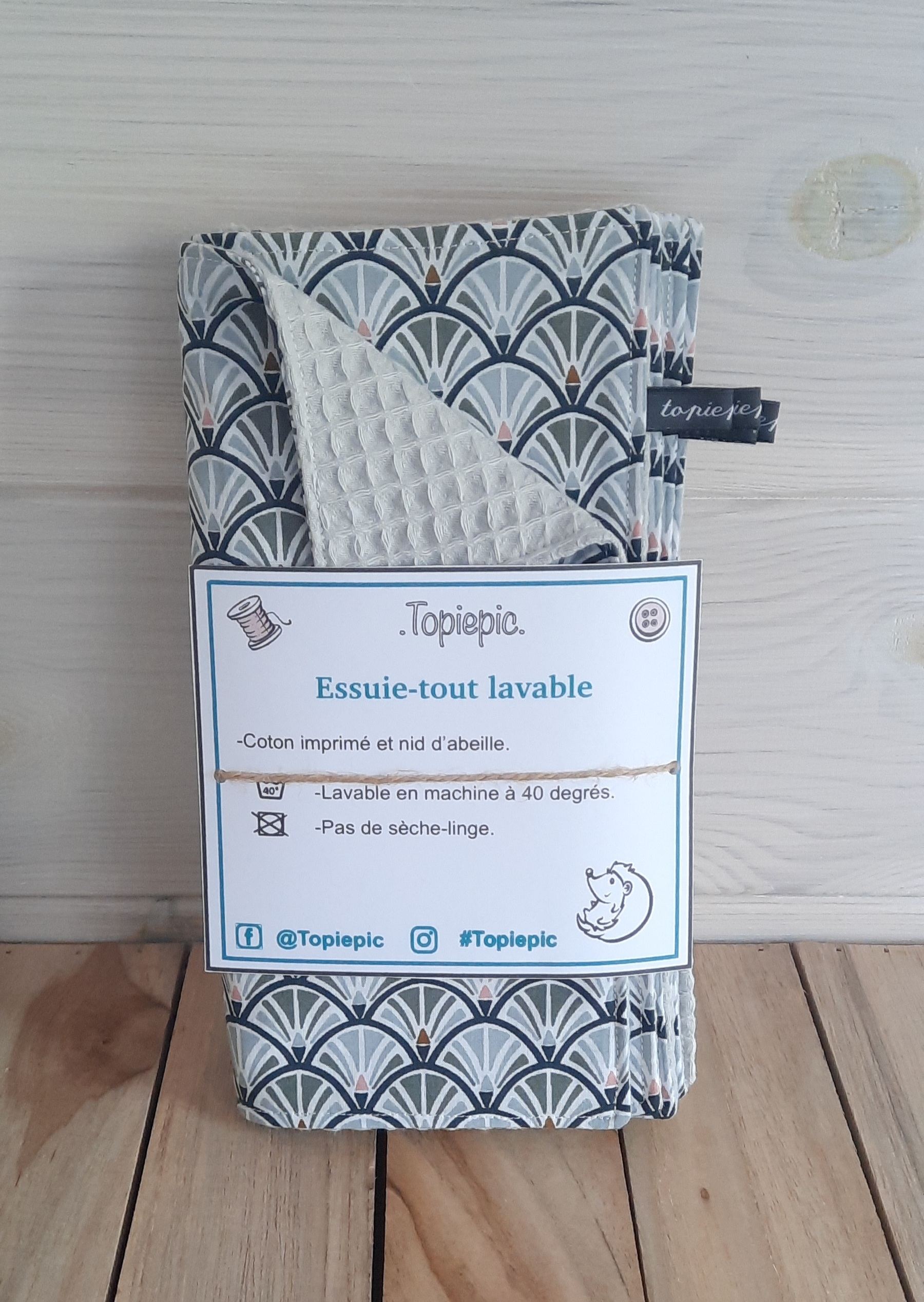 Lot de 5 essuie-tout lavable - rouleau zéro déchet écologique