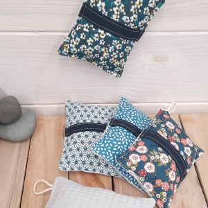 Eponge lavable et réutilisable en coton et nid d'abeille