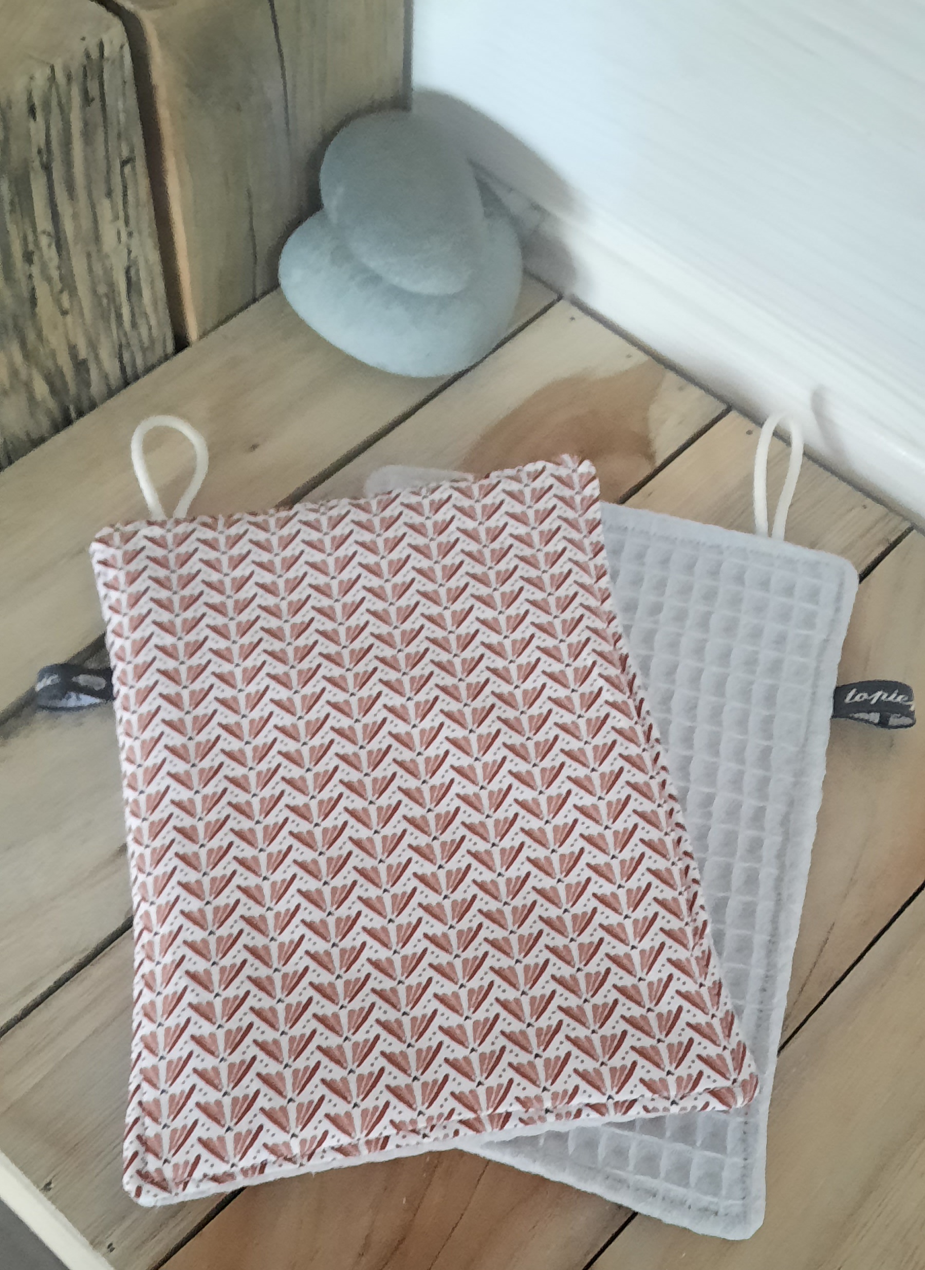 Lavette lavable et réutilisable en coton et nid d’abeille – chiffon écologique zéro déchet maison – Image 8