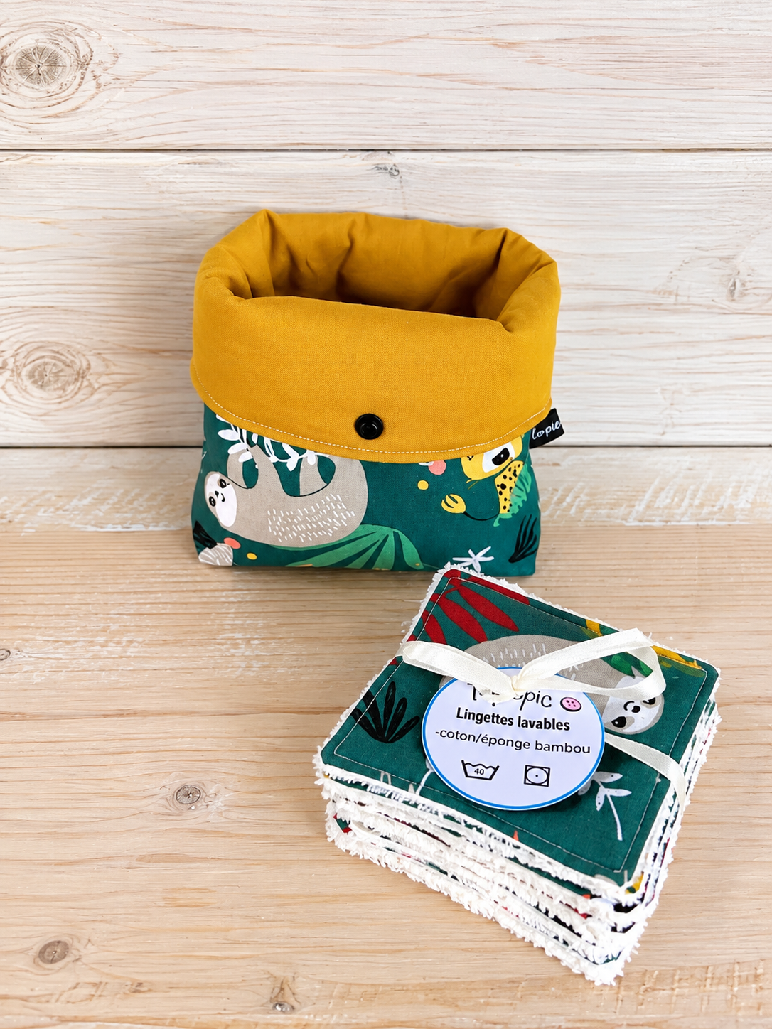 Lingettes lavables pour enfant et trousse de rangement – alternatives écologiques aux cotons jetables – Image 2