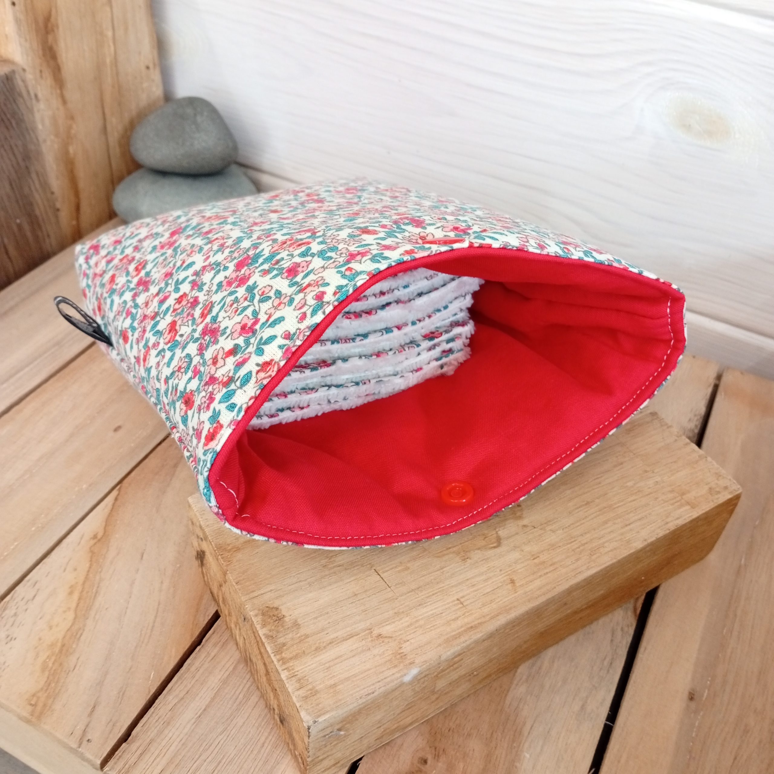 lingettes lavables et sa trousse de rangement en coton imprimé – Image 4