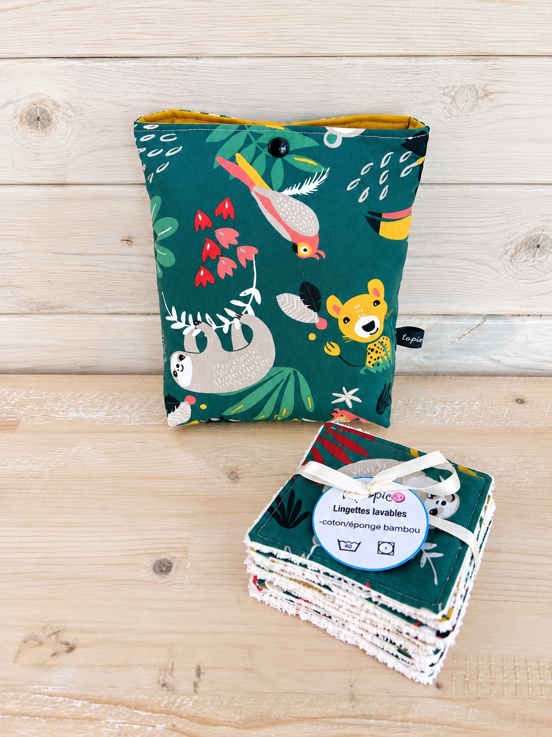 Lingettes lavables pour enfant et trousse de rangement – alternatives écologiques aux cotons jetables – Image 3