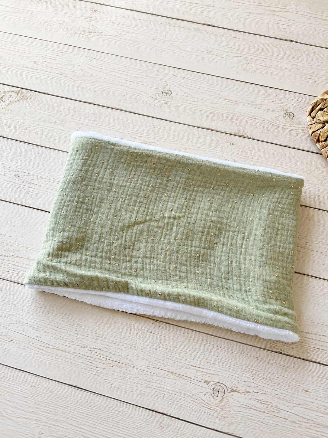 Cache-cou enfant et adulte – Snood chaud double gaze et tissu doudou – Image 4