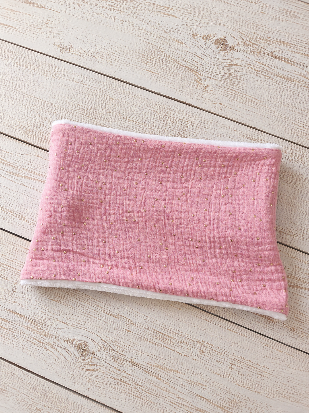 Cache-cou enfant et adulte – Snood chaud double gaze et tissu doudou – Image 3