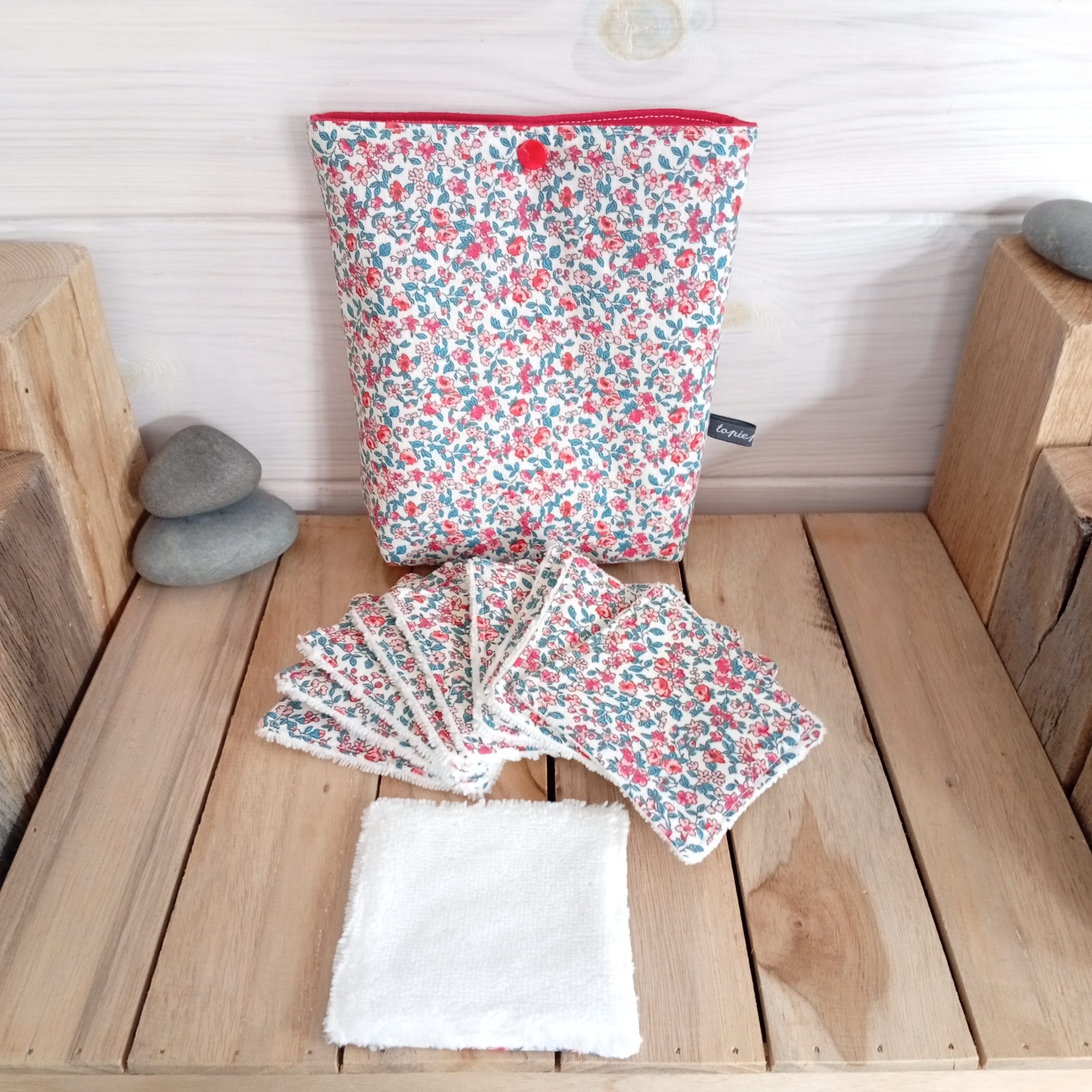 lingettes lavables et sa trousse de rangement en coton imprimé – Image 5