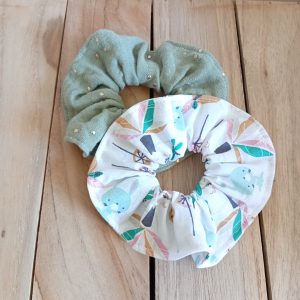 Lot de 2 chouchous enfants – Coton imprimé & double gaze – Petits prix – Fabrication artisanale à partir de chutes de tissu