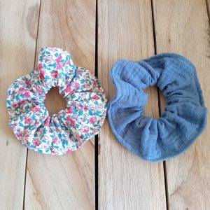 Lot de 2 chouchous enfants – Coton imprimé & double gaze – Petits prix – Fabrication artisanale à partir de chutes de tissu