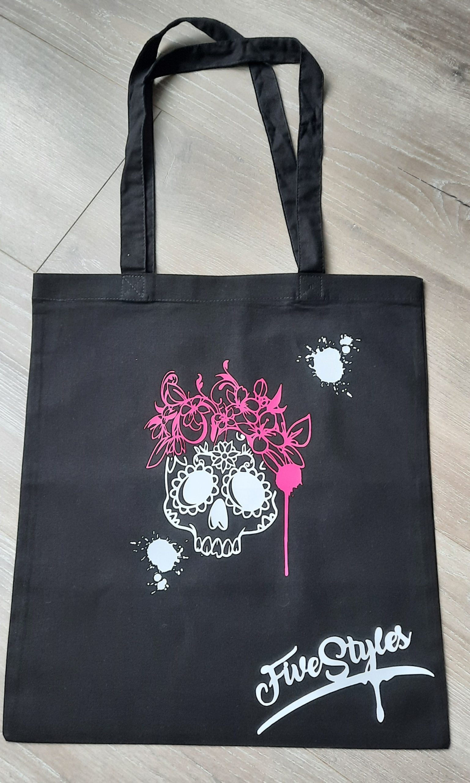 Tote bag tete de mort , Sac personnalisé en flex, sac pliable en coton, idée cadeau – Image 3