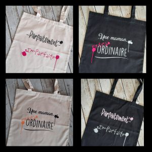 Tote bag, Sac personnalisé en flex, sac pliable en coton, idée cadeau