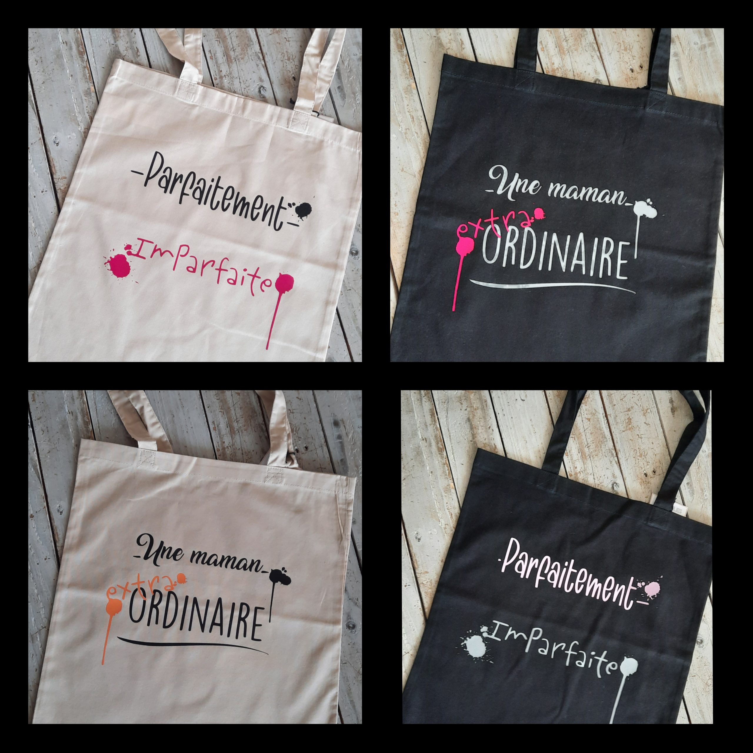 Tote bag, Sac personnalisé en flex, sac pliable en coton, idée cadeau