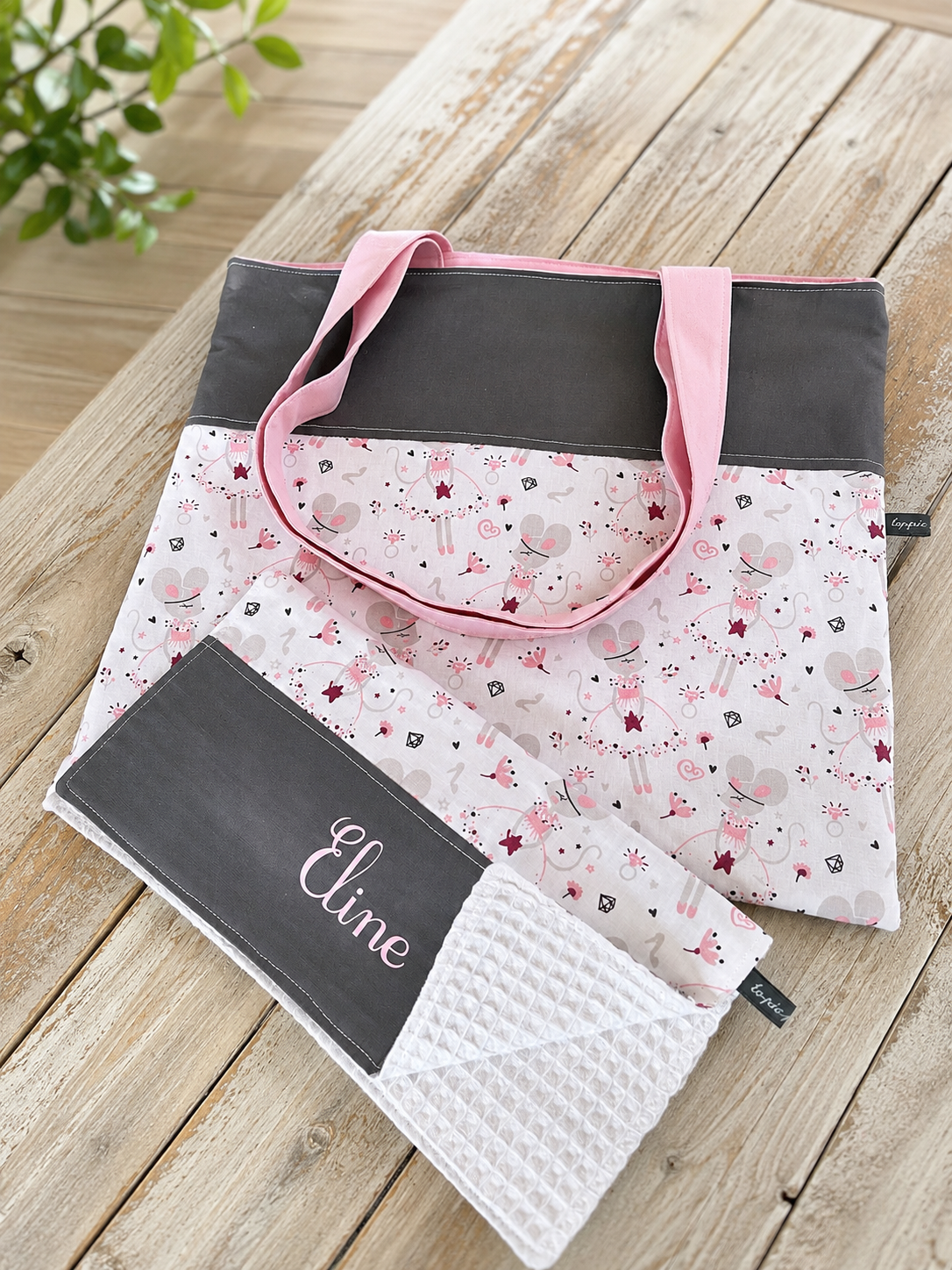 Petit sac de maternelle personnalisable avec prénom | Sac en tissu doublé fait main – Image 4