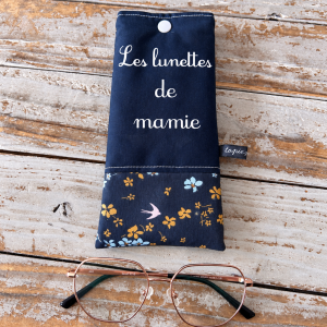 Étui à lunettes en coton imprimé – idée cadeau fête des mères, anniversaire ou Noël