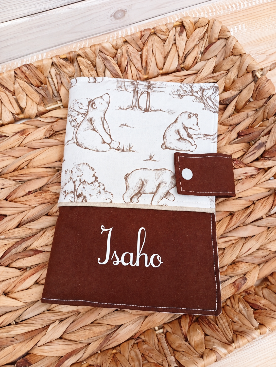 Coffret cadeau de naissance personnalisé – Couverture bébé, protège carnet de santé et trousse – Image 3