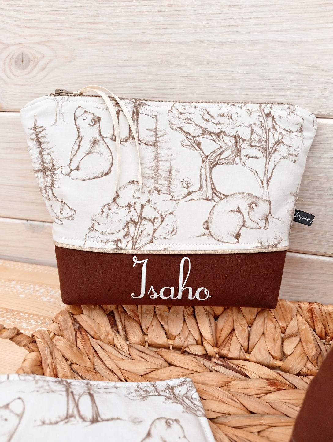Coffret cadeau de naissance personnalisé – Couverture bébé, protège carnet de santé et trousse – Image 4